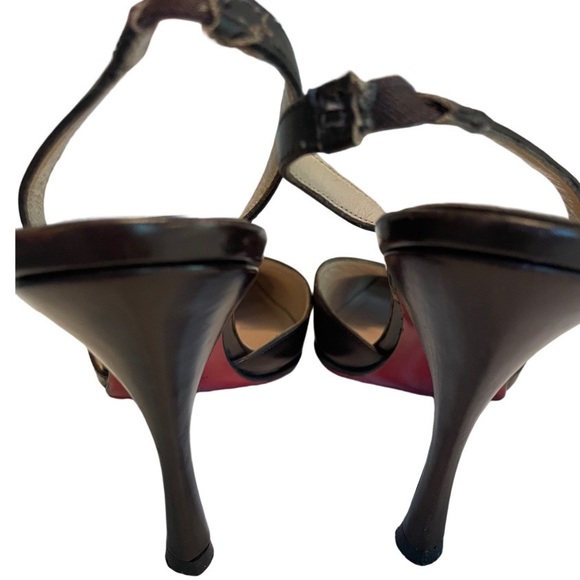 Christian Louboutin Y2K Brown (3.5”) Pointed Toe Slingback Pumps Shoes heels 36 - Picture 9 of 12